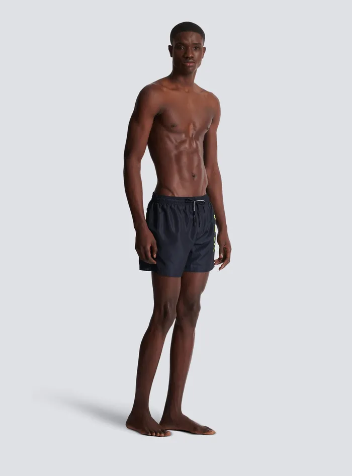 Balmain Swim Shorts Yellow Men Swimwear
