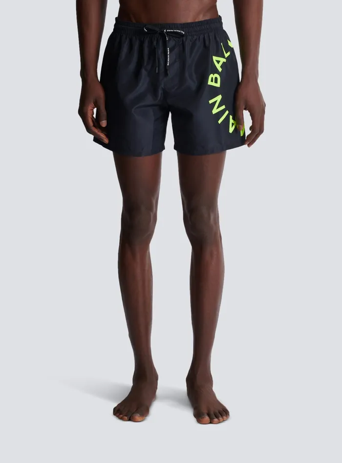 Balmain Swim Shorts Yellow Men Swimwear