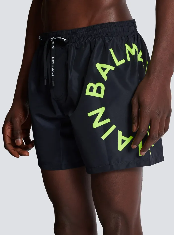 Balmain Swim Shorts Yellow Men Swimwear