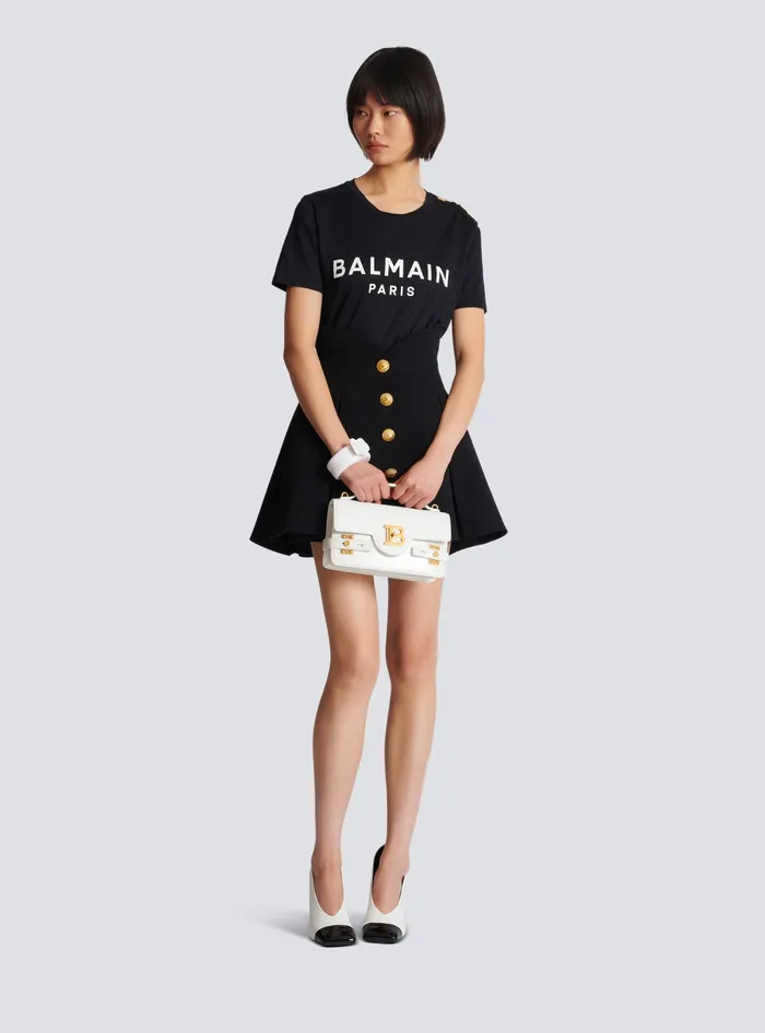 Balmain Tshirt With Paris Print Black Women TShirts