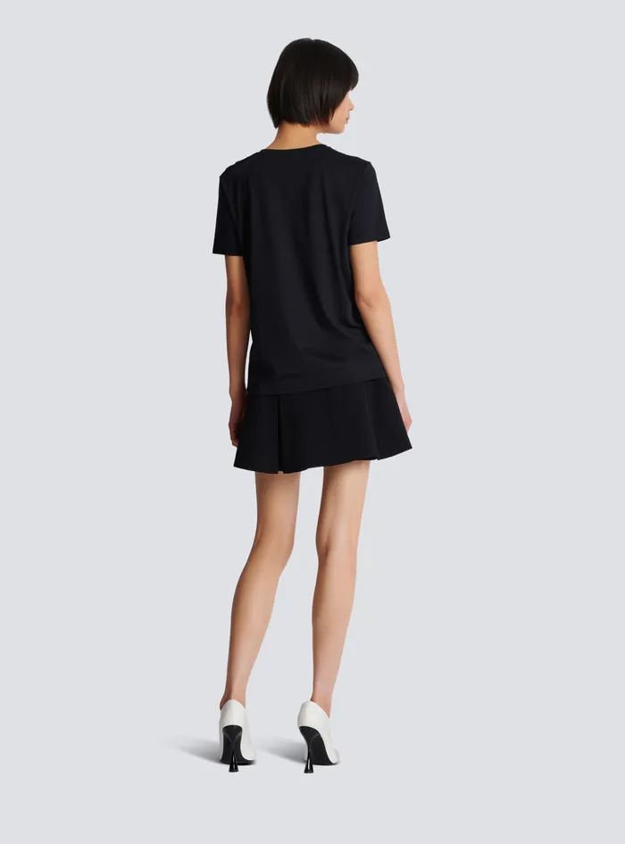 Balmain Tshirt With Paris Print Black Women TShirts