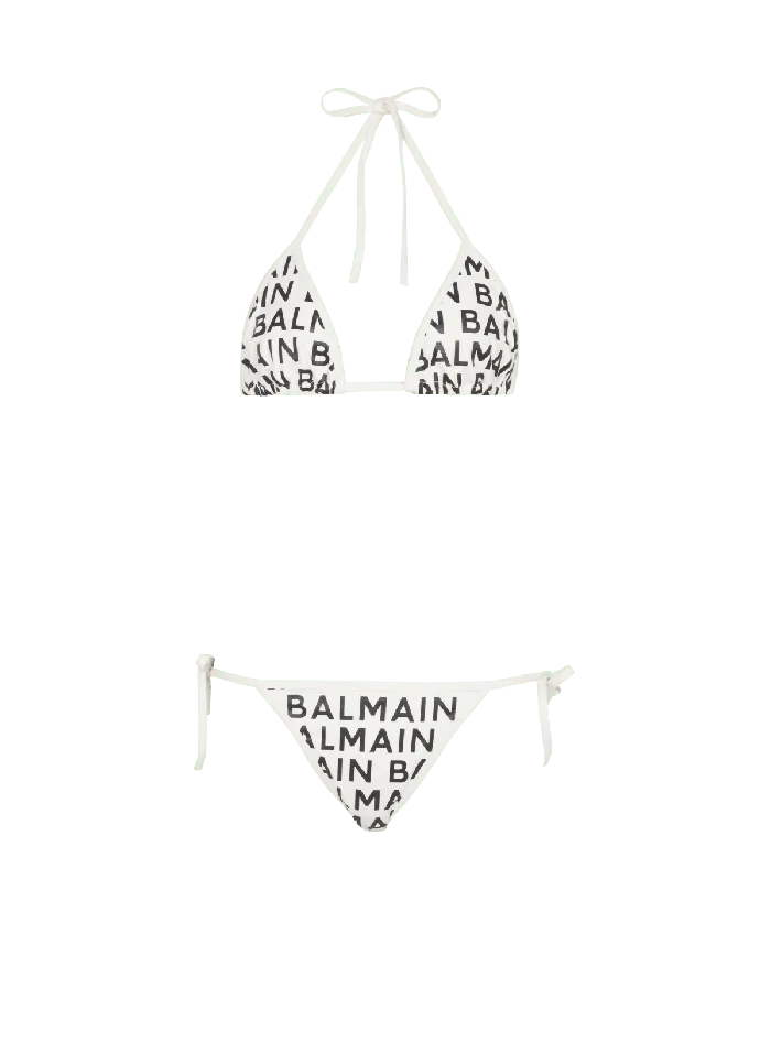 Balmain Triangle Bikini Black Women Swimwear