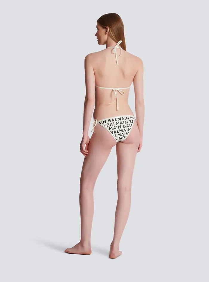 Balmain Triangle Bikini Black Women Swimwear