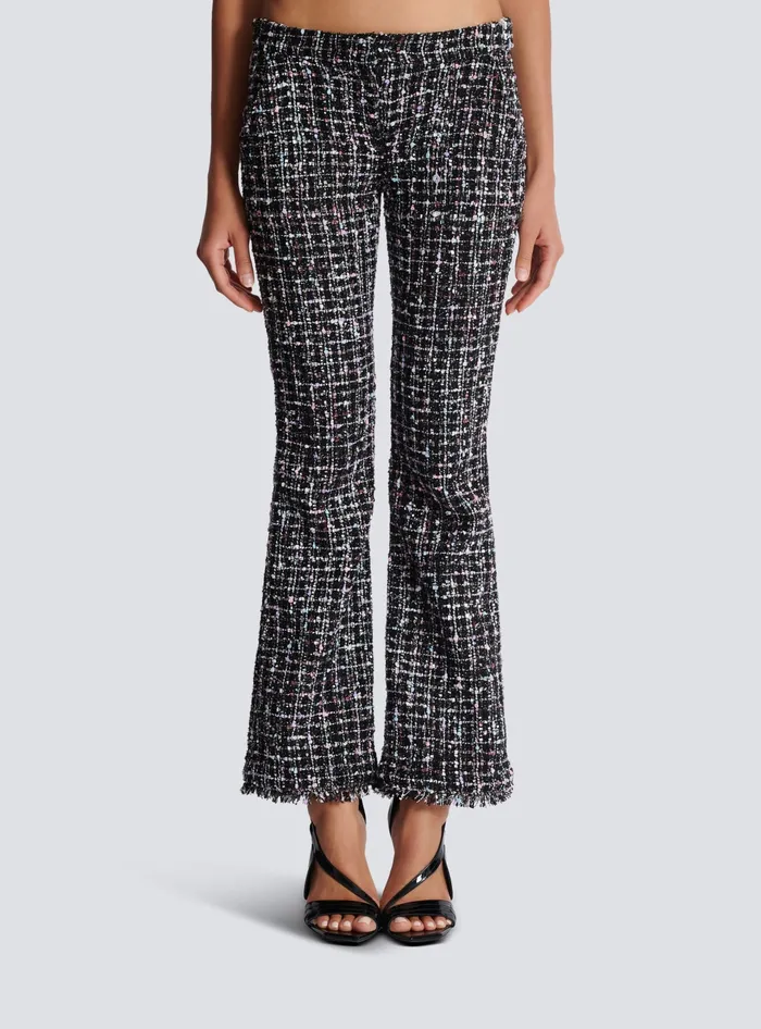 Balmain Tweed Flares Black Women Trousers And Shorts