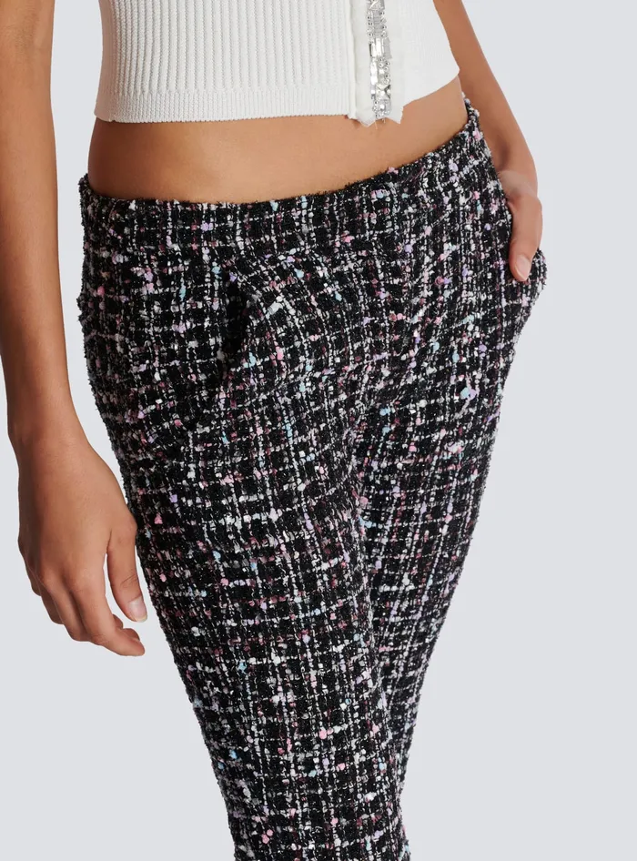 Balmain Tweed Flares Black Women Trousers And Shorts