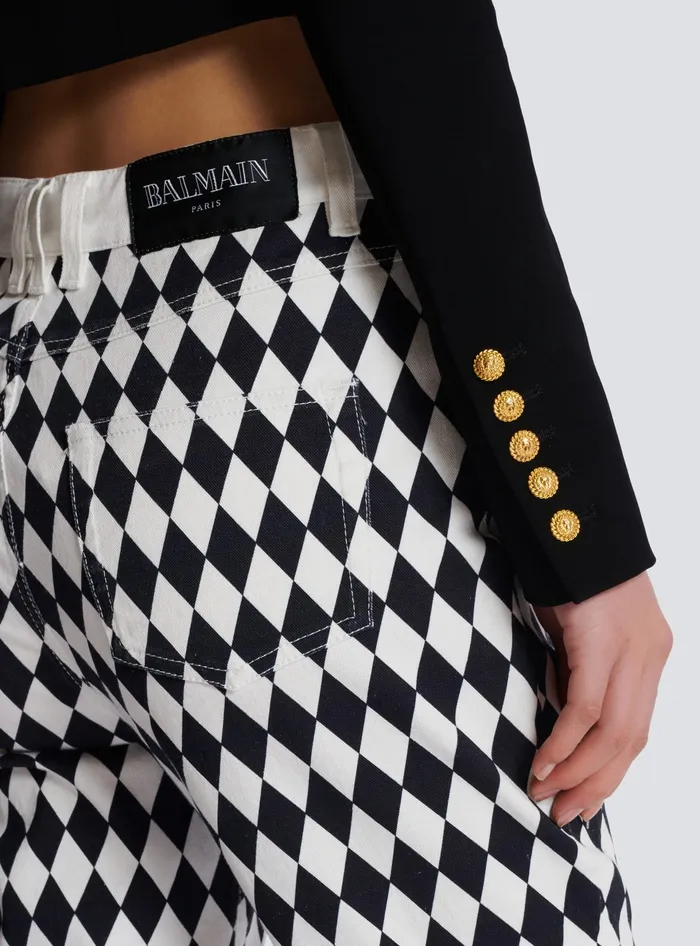 Balmain Twotone Crepe Spencer Jacket Black Women Jackets And Blazers