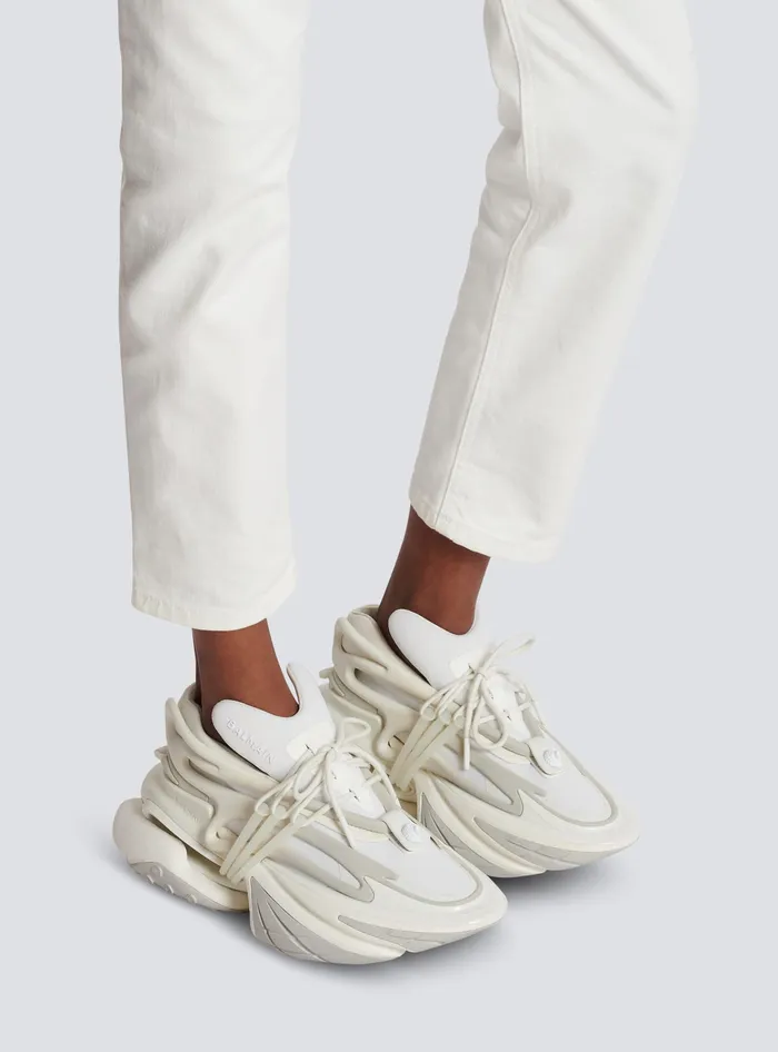 Balmain Unicorn Sneakers In Neoprene And Leather White Women Sneakers