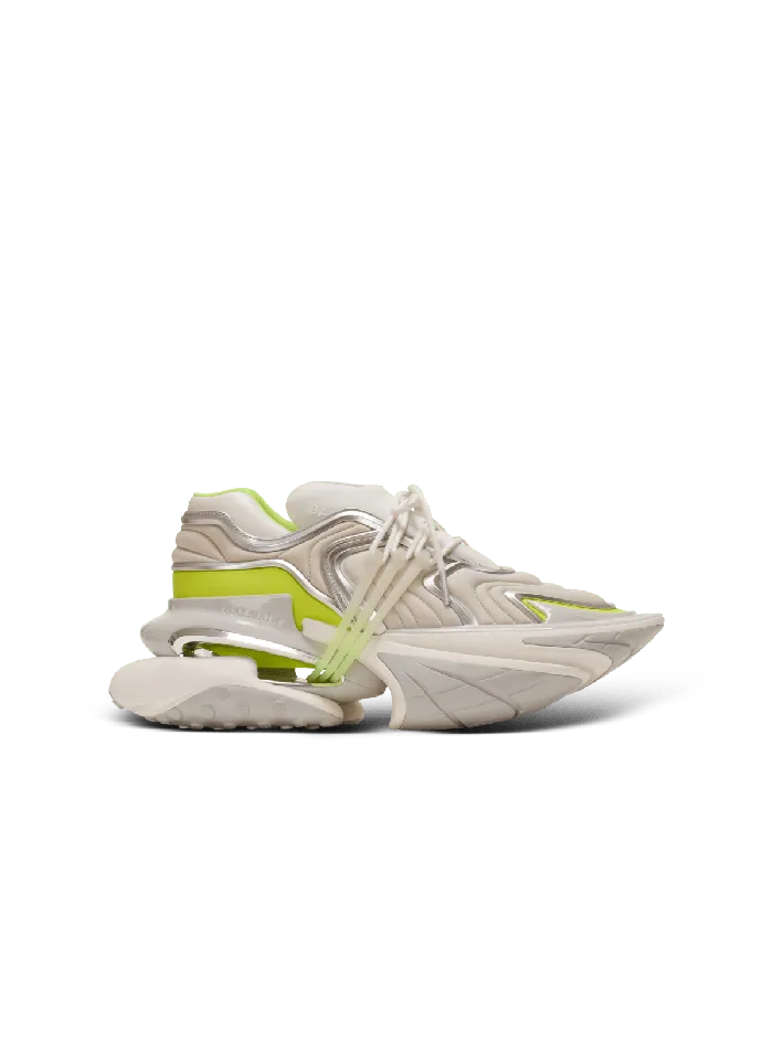Balmain Unicorn Wave Sneakers In Neoprene And Calfskin Yellow Men Sneakers