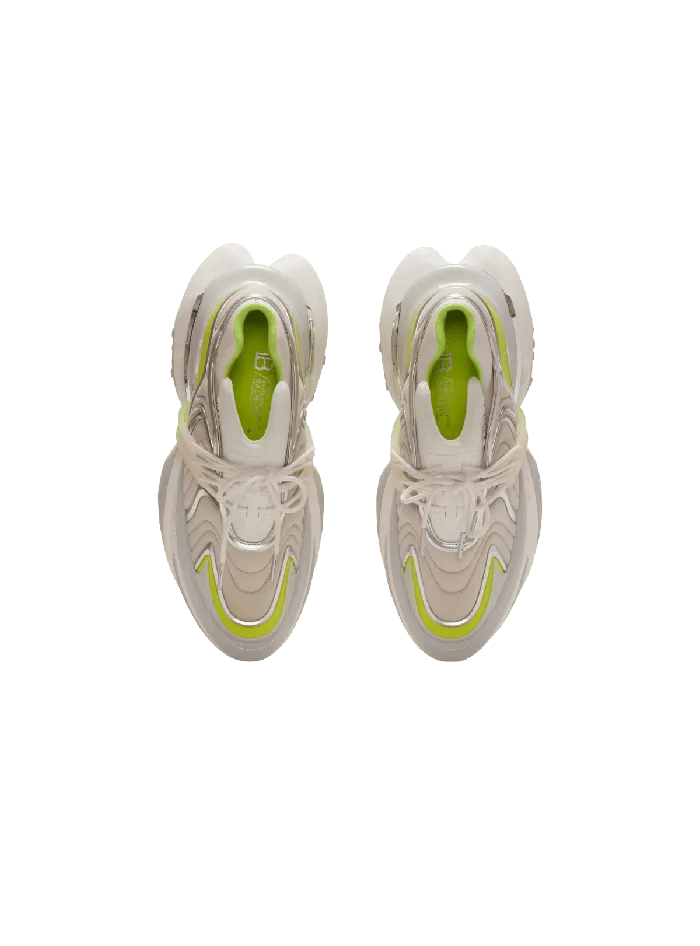 Balmain Unicorn Wave Sneakers In Neoprene And Calfskin Yellow Men Sneakers