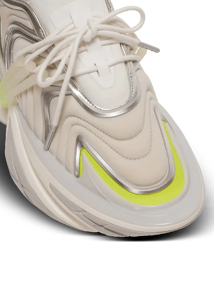 Balmain Unicorn Wave Sneakers In Neoprene And Calfskin Yellow Men Sneakers