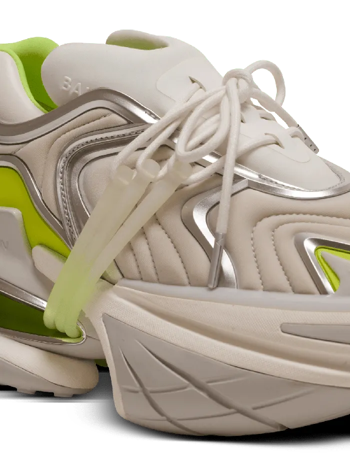 Balmain Unicorn Wave Sneakers In Neoprene And Calfskin Yellow Men Sneakers