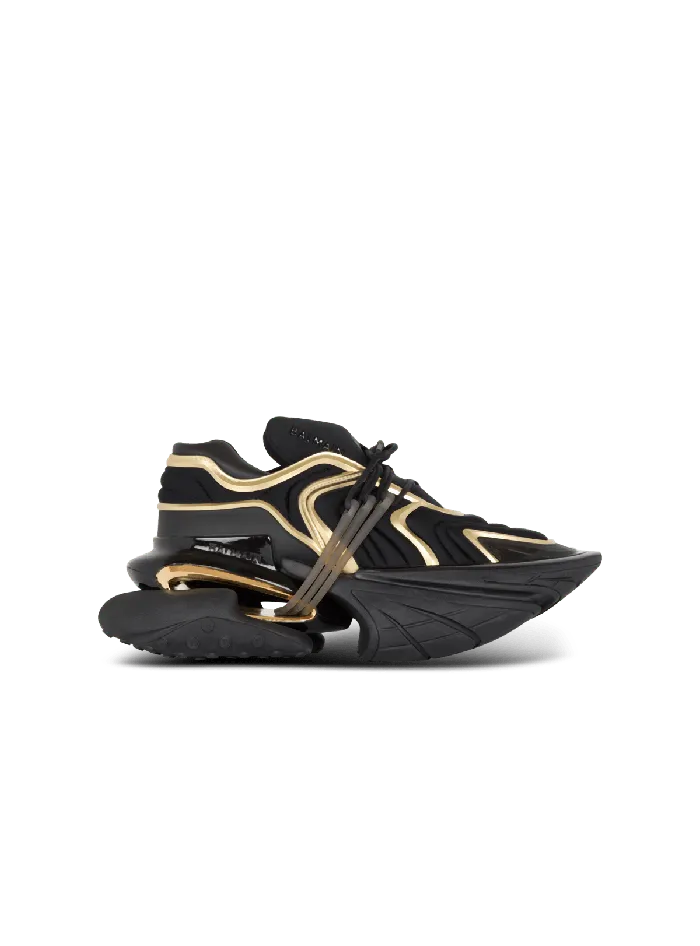 Balmain Unicorn Wave Trainers In Neoprene And Calfskin Black Men Sneakers