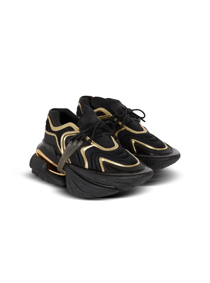 Balmain Unicorn Wave Trainers In Neoprene And Calfskin Black Men Sneakers