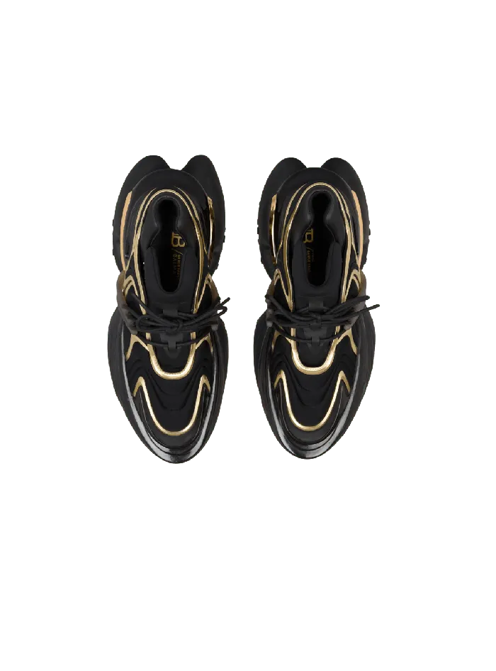 Balmain Unicorn Wave Trainers In Neoprene And Calfskin Black Men Sneakers