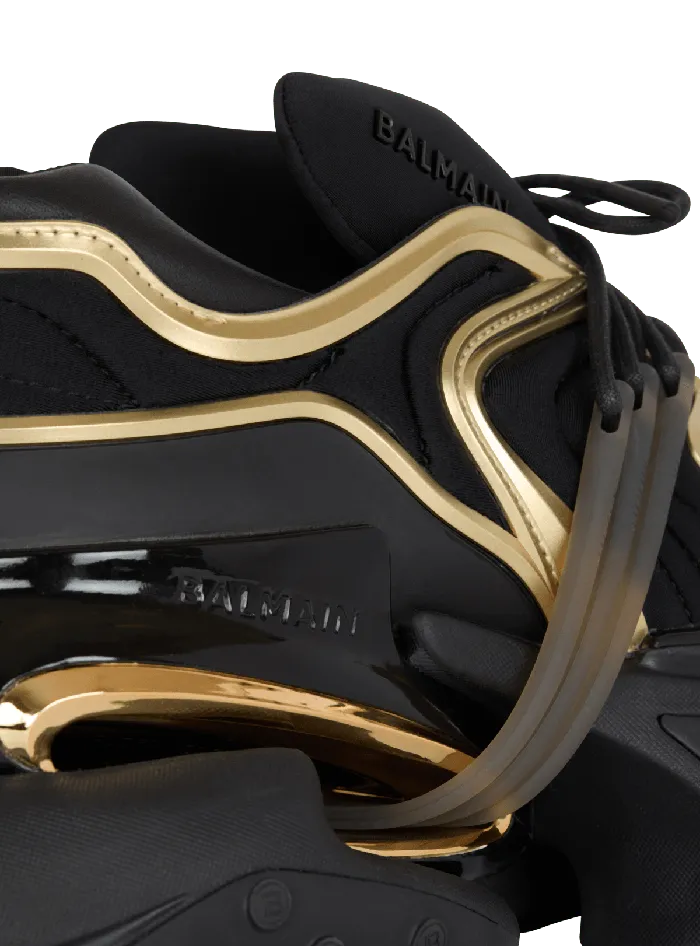Balmain Unicorn Wave Trainers In Neoprene And Calfskin Black Men Sneakers