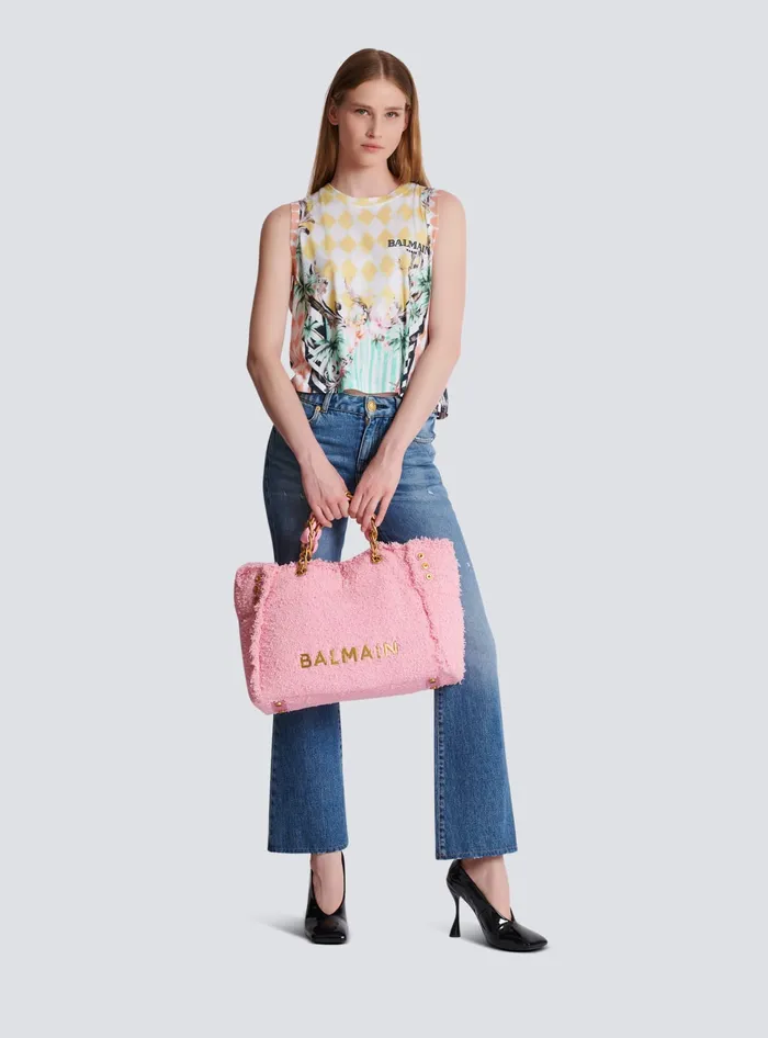 Balmain Vintage Tank Top With Baroque Print Multicolor Women TShirts