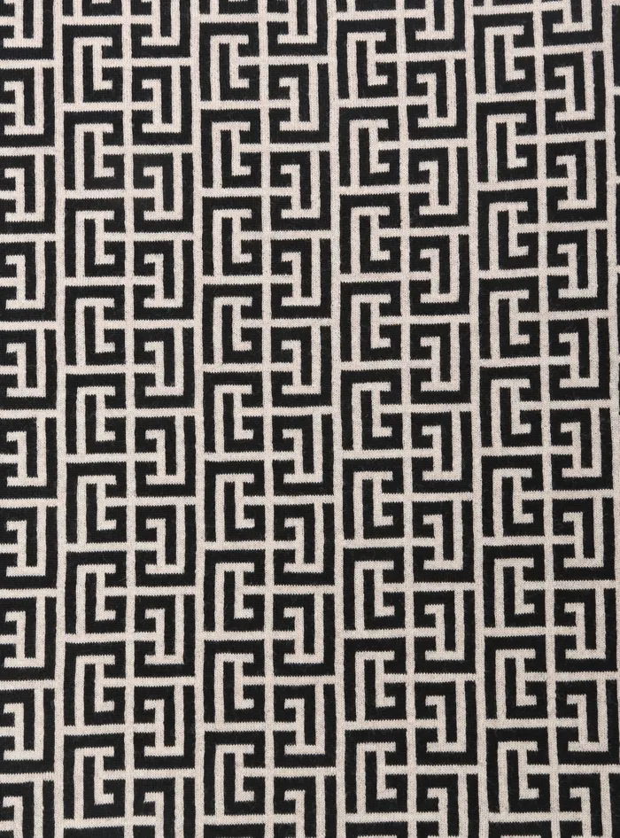 Balmain Wool Scarf With Monogram Black Men Scarves