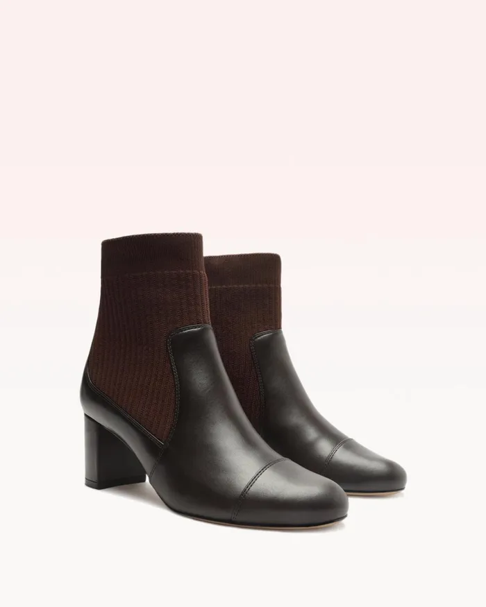 Becky Knit Bootie 8211 Brown Designer Boots 8211 Luxury Leather Boots Brown Women Alexandre Birman Boots