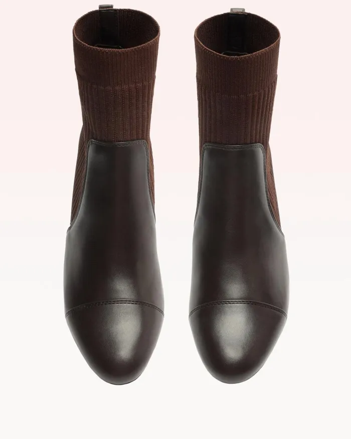 Becky Knit Bootie 8211 Brown Designer Boots 8211 Luxury Leather Boots Brown Women Alexandre Birman Boots