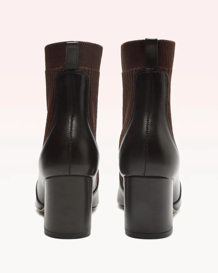 Becky Knit Bootie 8211 Brown Designer Boots 8211 Luxury Leather Boots Brown Women Alexandre Birman Boots