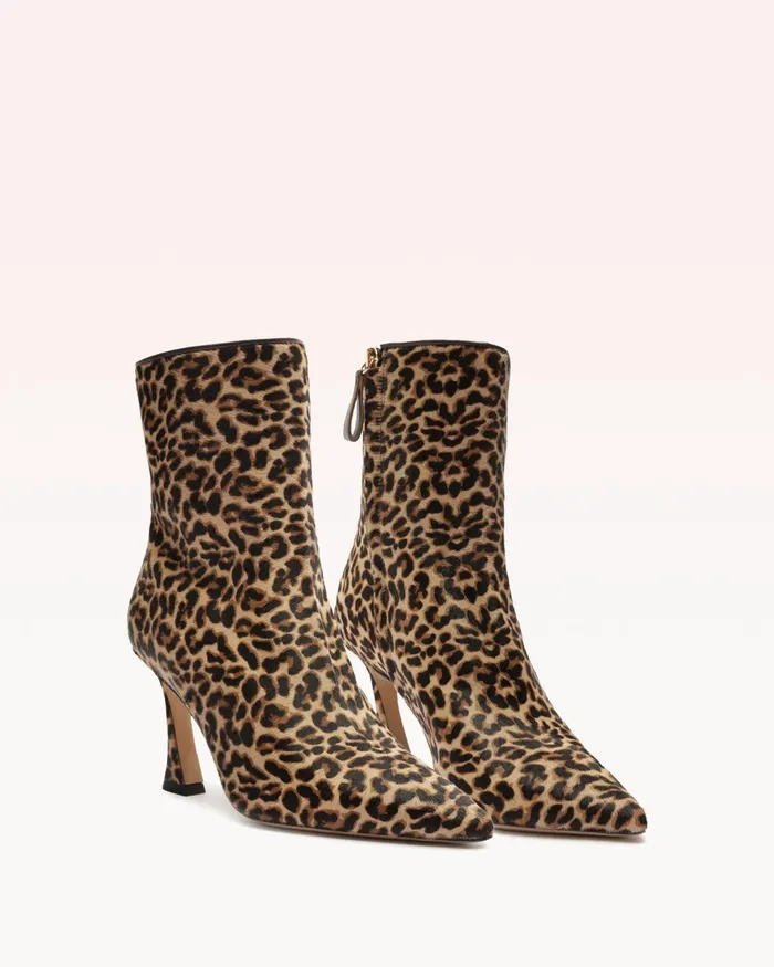 Bell Leopard Booties 8211 Pointed Toe Boots 8211 Luxury Leather Boots Animal Print Women Alexandre Birman Boots