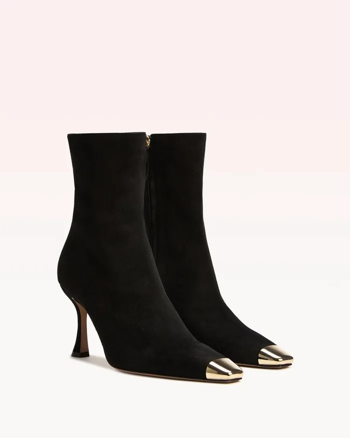 Black Suede Bootie 8211 Olivia Retro Bootie 8211 Designer Boots For 8211 Square Toe Boots Black Women Alexandre Birman Boots