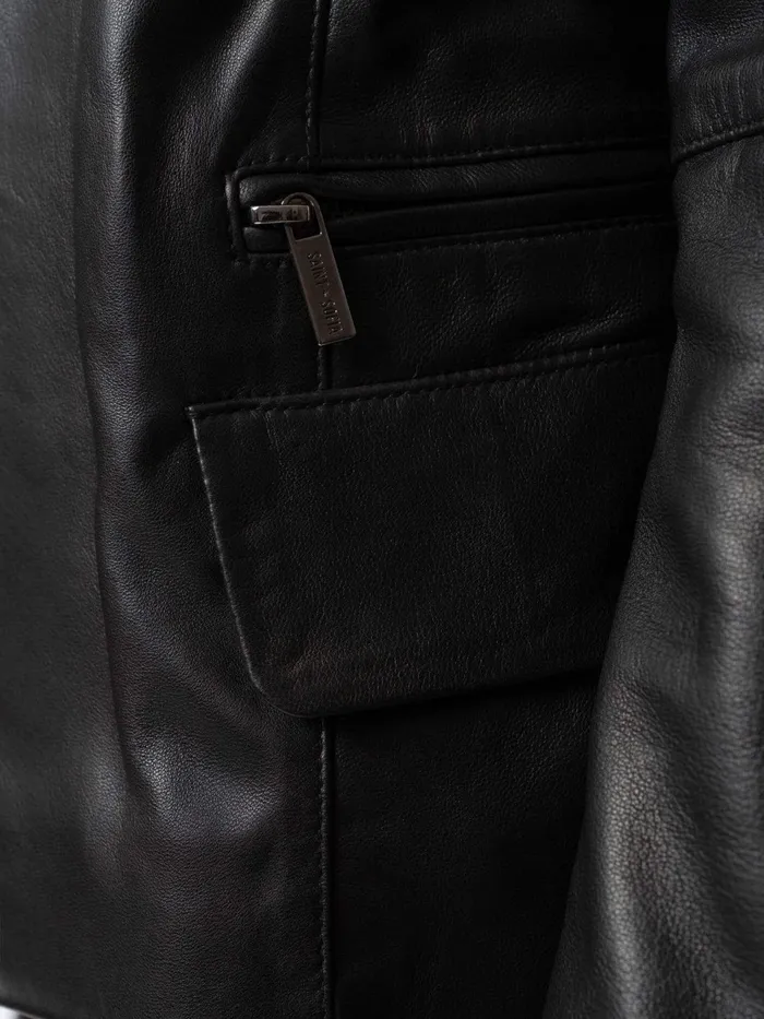 Blane Leather Jacket 8211 Black Black Women Saint And Sofia Coats and Jackets