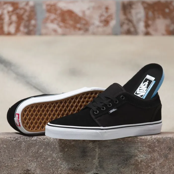BMX Shoes Men Vans Suede Chukka Low Blacktrue White