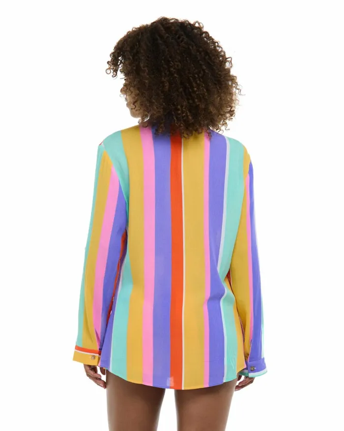 Body Glove CoverUps Floret Ode Loose Fit Shirt 8211 Multi Floret Stripe 8211 Women