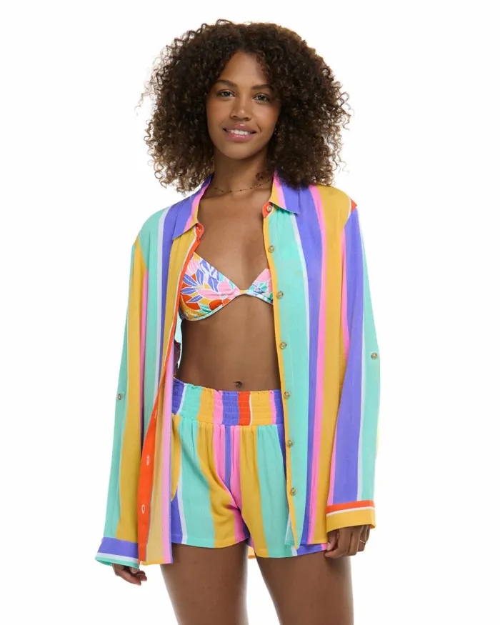 Body Glove CoverUps Floret Ode Loose Fit Shirt 8211 Multi Floret Stripe 8211 Women