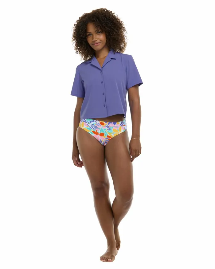 Body Glove CoverUps Lalancha Short Sleeve Surf Shirt 8211 Iris 8211 Women