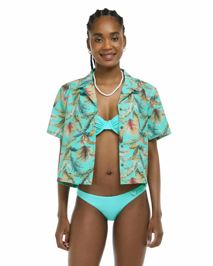 Body Glove CoverUps Lalancha Short Sleeve Surf Shirt 8211 Sea Mist Molokini 8211 Women