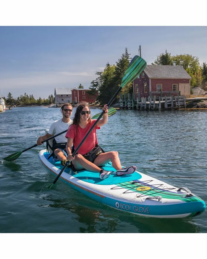 Body Glove Inflatable Kayaks Cruiser Duet 15039 Inflatable Combo Paddle Board Kayak 8211 TealWood 8211 Boards
