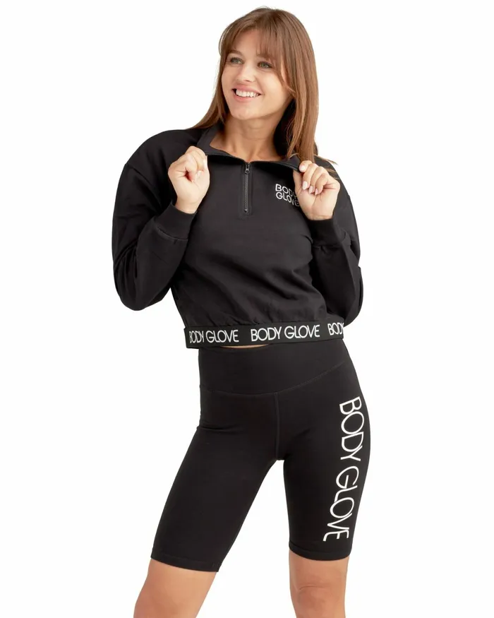 Body Glove New Arrivals Come On Over Mock HalfZip Pullover 8211 Black 8211 Women Body Glove New Arrivals Come On Over Mock HalfZip Pullover 8211 Black 8211 Women
