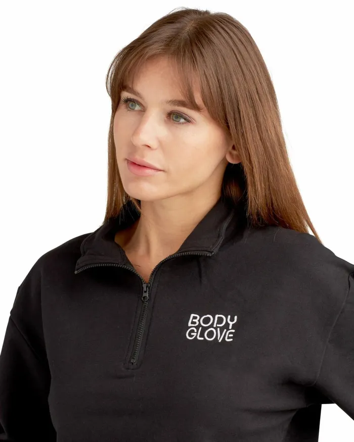 Body Glove New Arrivals Come On Over Mock HalfZip Pullover 8211 Black 8211 Women