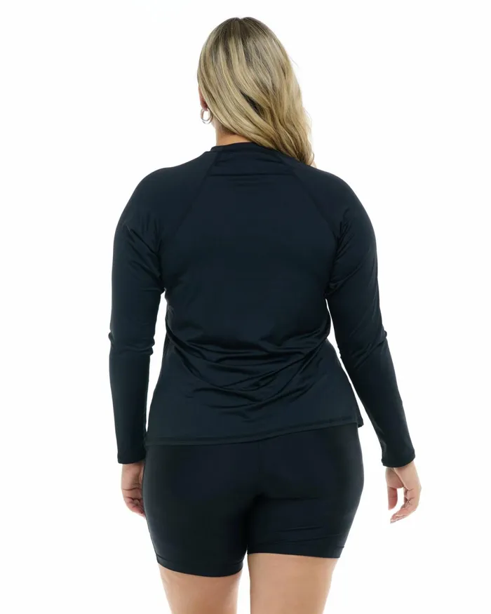 Body Glove Plus Size Swimwear Smoothies Sleek Plus Size Long Sleeve Rashguard 8211 Black 8211 Women