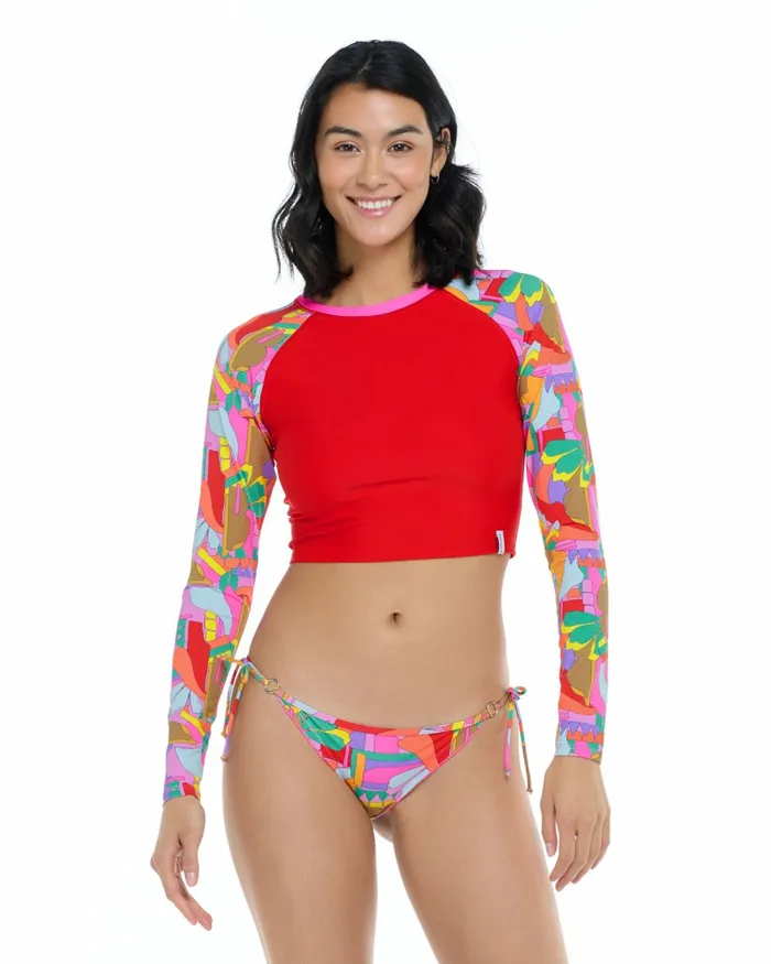 Body Glove Rash Guards Sun Protection Artistry Let It Be Crop Rashguard 8211 Artistry Multi 8211 Women Body Glove Rash Guards Sun Protection Artistry Let It Be Crop Rashguard 8211 Artistry Multi 8211 Women