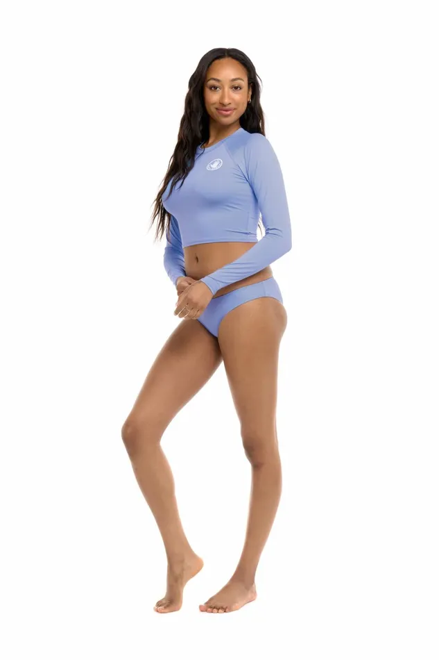 Body Glove Rash Guards Sun Protection Let It Be Crop Rashguard 8211 Periwinkle 8211 Women