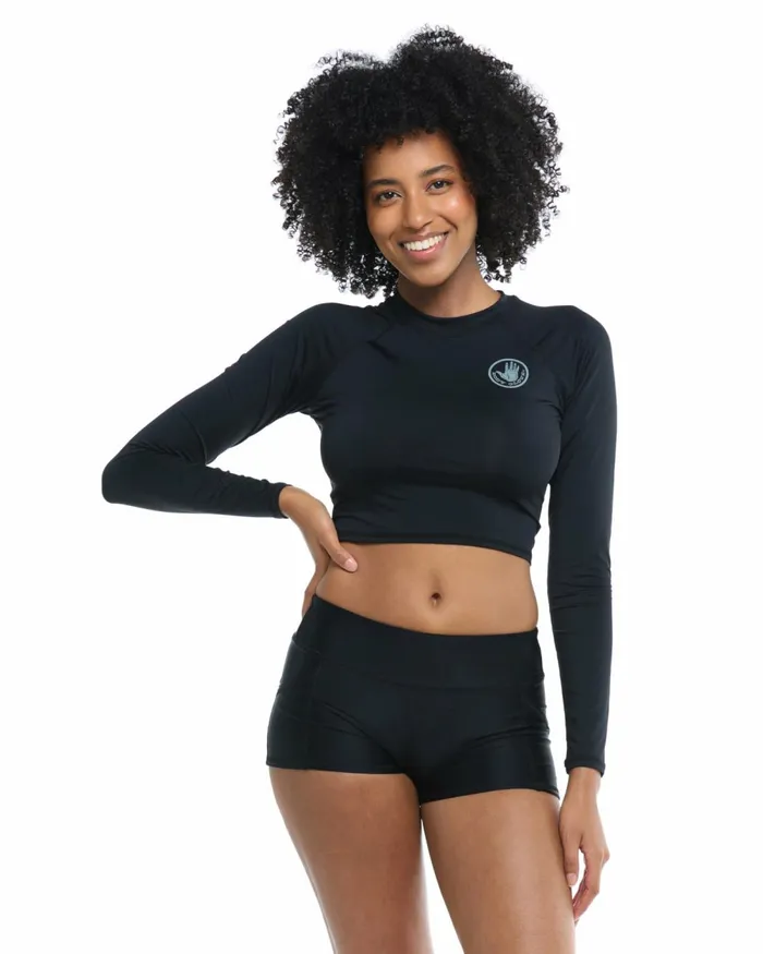 Body Glove Rash Guards Sun Protection Smoothies Let It Be CrossOver Rash Guard 8211 Black 8211 Women