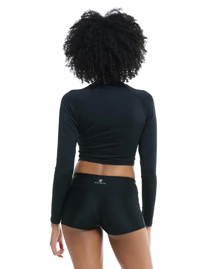 Body Glove Rash Guards Sun Protection Smoothies Let It Be CrossOver Rash Guard 8211 Black 8211 Women