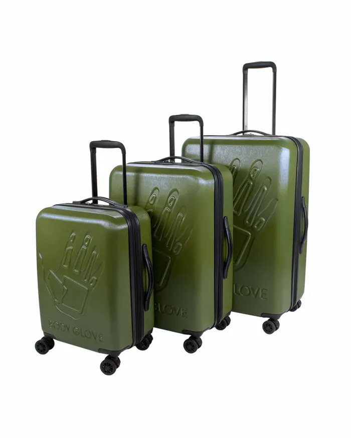 Body Glove Travel Luggage Redondo 3Piece Hardside Spinner Luggage Set 8211 Olive Branch 8211 Accessories Body Glove Travel Luggage Redondo 3Piece Hardside Spinner Luggage Set 8211 Olive Branch 8211 Accessories