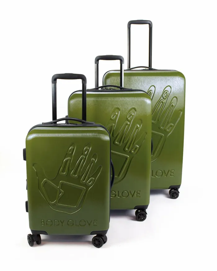 Body Glove Travel Luggage Redondo 3Piece Hardside Spinner Luggage Set 8211 Olive Branch 8211 Accessories