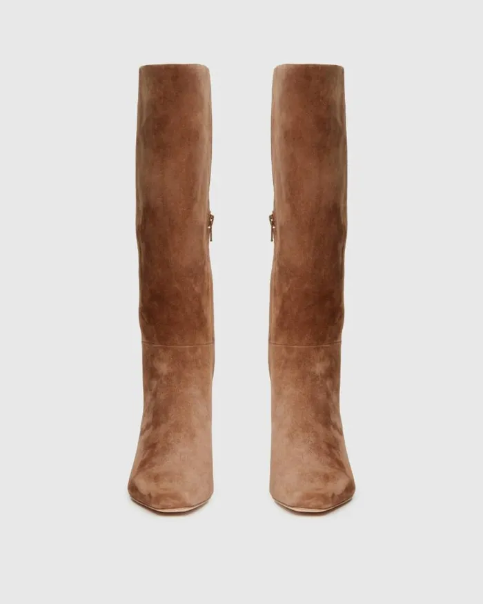 Boots Women PAIGE Ansley Tall Boot 8211 Truffle Suede Boots Women PAIGE Ansley Tall Boot 8211 Truffle Suede