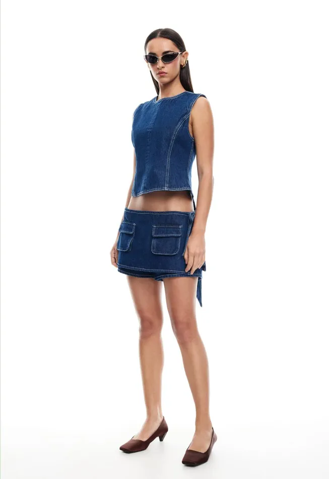Bottoms Women Lioness Fashion COUNTRYSIDE SKORT Blue Denim