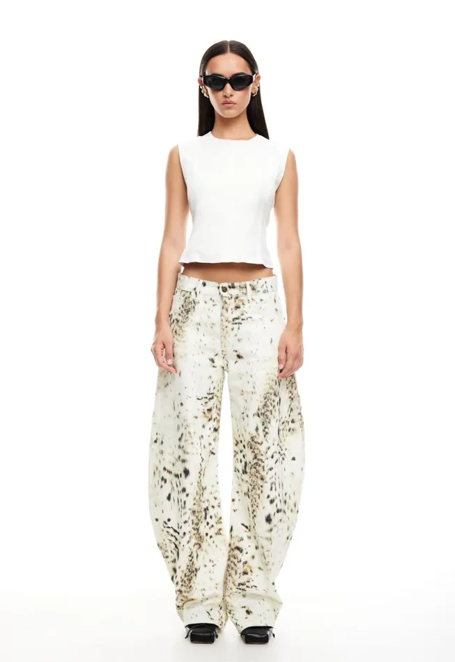 Bottoms Women Lioness Fashion HORSESHOE JEAN Snow Leopard Bottoms Women Lioness Fashion HORSESHOE JEAN Snow Leopard