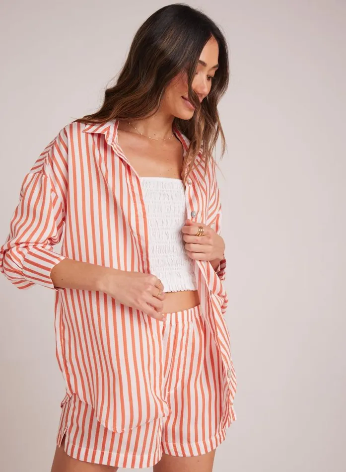Boyfriend Button Down 8211 Sunset Blaze Stripe Women Bella Dahl Button Down