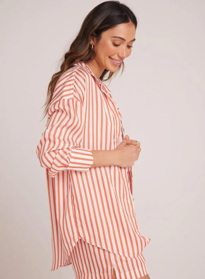 Boyfriend Button Down 8211 Sunset Blaze Stripe Women Bella Dahl Button Down Boyfriend Button Down 8211 Sunset Blaze Stripe Women Bella Dahl Button Down