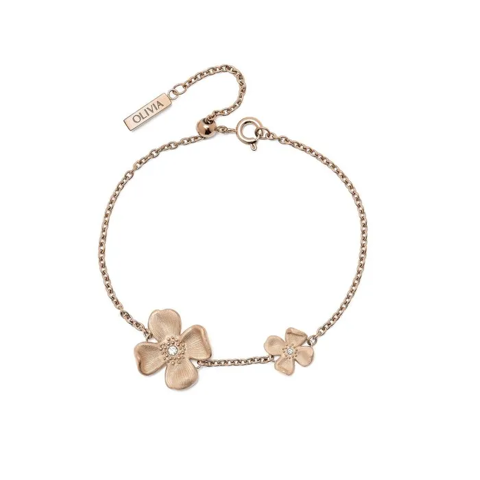 Bracelets Women Olivia Burton Dogwood Flower Carnation Gold Bracelet