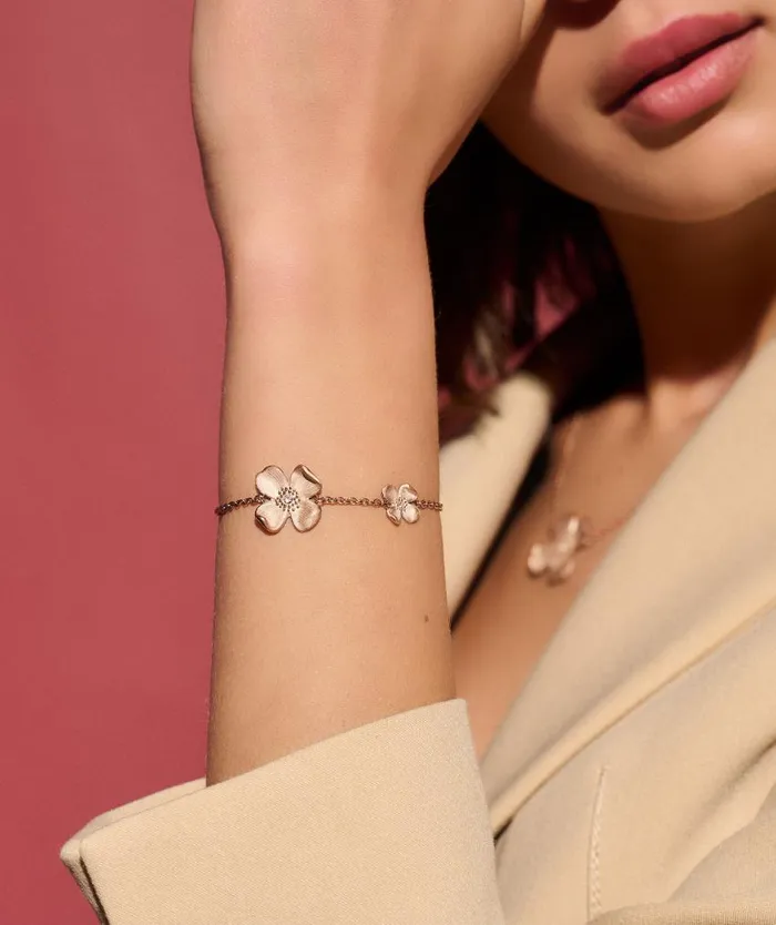 Bracelets Women Olivia Burton Dogwood Flower Carnation Gold Bracelet