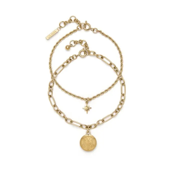 Bracelets Women Olivia Burton Ever Stacked Gold Plated MultiChain Bracelet